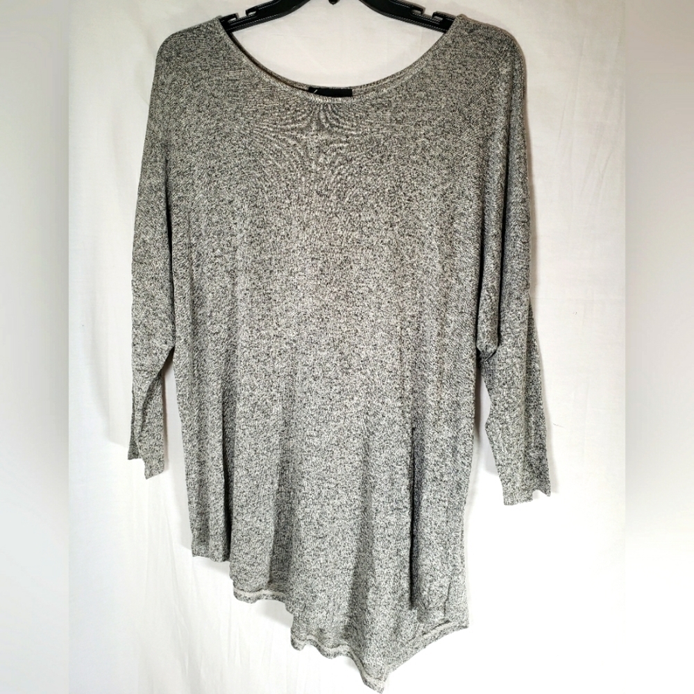 Lane Bryant Gray Asymmetrical Light Long Sleeve Sweater Sz 18-20